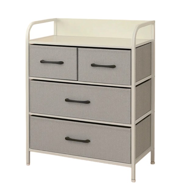COMODA 4 SERTARE TEXTILE / 58X29X79CM - GRI/ALB