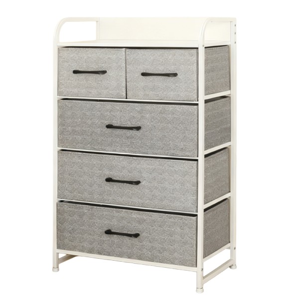 COMODA 5 SERTARE TEXTILE / 58X29X99CM - GRI/ALB COMODA 5 SERTARE TEXTILE / 58X29X99CM - GRI/ALB