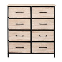 COMODA 8 SERTARE TEXTILE / 80X30X90CM - LEMN/NEGRU