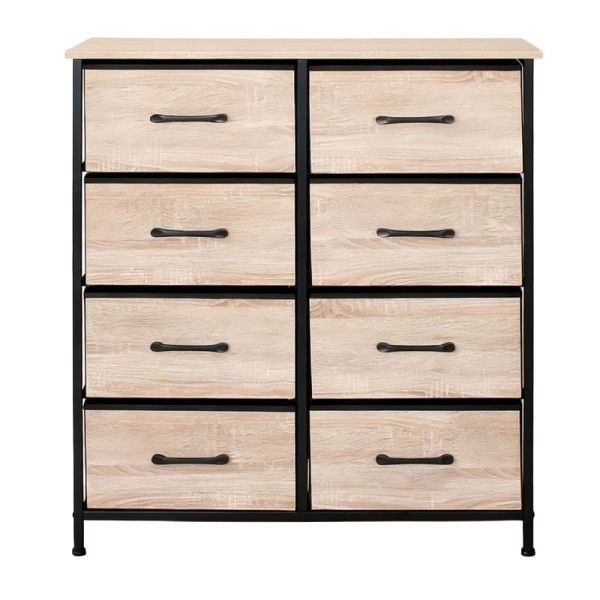COMODA 8 SERTARE TEXTILE / 80X30X90CM - LEMN/NEGRU COMODA 8 SERTARE TEXTILE / 80X30X90CM - LEMN/NEGRU