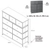 COMODA 9 SERTARE TEXTILE / 100X30X99CM - ANTRACIT/NEGRU COMODA 9 SERTARE TEXTILE / 100X30X99CM - ANTRACIT/NEGRU