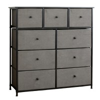 COMODA 9 SERTARE TEXTILE / 100X30X99CM - ANTRACIT/NEGRU