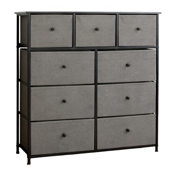 COMODA 9 SERTARE TEXTILE / 100X30X99CM - ANTRACIT/NEGRU COMODA 9 SERTARE TEXTILE / 100X30X99CM - ANTRACIT/NEGRU