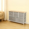 COMODA 5 SERTARE TEXTILE / 100X30X55CM - GRI/ALB