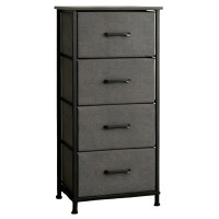 COMODA 4 SERTARE TEXTILE / 45X30X94CM - ANTRACIT/NEGRU