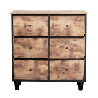 COMODA 6 SERTARE TEXTILE / 80X30X73CM - VINTAGE/NEGRU