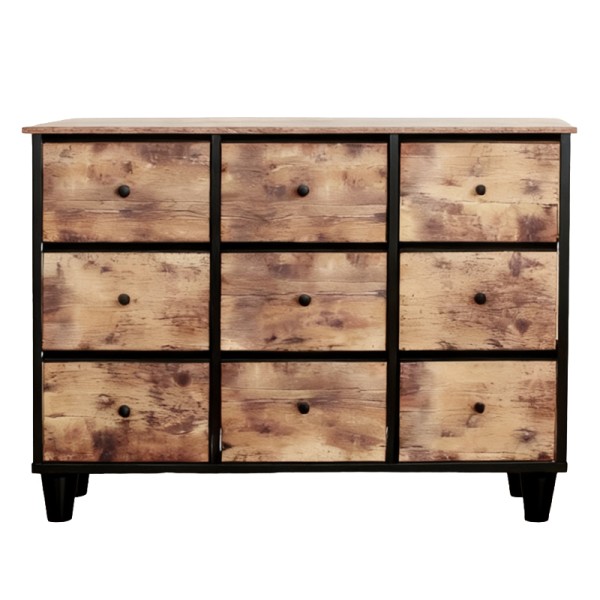 COMODA 9 SERTARE TEXTILE / 110X30X73CM - VINTAGE/NEGRU COMODA 9 SERTARE TEXTILE / 110X30X73CM - VINTAGE/NEGRU