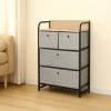 COMODA 4 SERTARE TEXTILE / 58X29X79CM - GRI/NEGRU COMODA 4 SERTARE TEXTILE / 58X29X79CM - GRI/NEGRU
