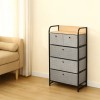 COMODA 5 SERTARE TEXTILE / 58X29X99CM - GRI/NEGRU COMODA 5 SERTARE TEXTILE / 58X29X99CM - GRI/NEGRU