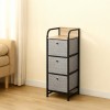 COMODA 3 SERTARE TEXTILE / 30X29X79CM - GRI/NEGRU COMODA 3 SERTARE TEXTILE / 30X29X79CM - GRI/NEGRU
