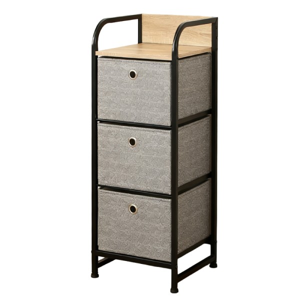 COMODA 3 SERTARE TEXTILE / 30X29X79CM - GRI/NEGRU COMODA 3 SERTARE TEXTILE / 30X29X79CM - GRI/NEGRU