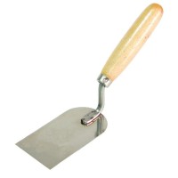 MISTRIE INOX DREAPTA CU MANER LEMN 100X50MM