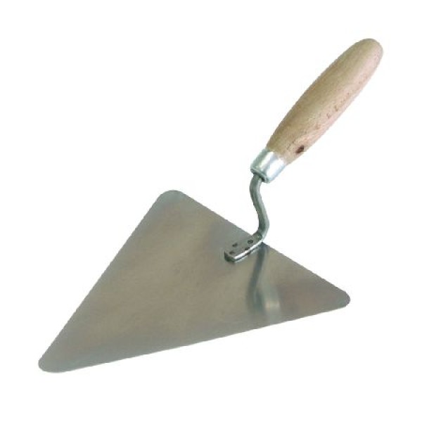 MISTRIE INOX TRIUNGHIULARA CU MANER LEMN 180X170MM MISTRIE INOX TRIUNGHIULARA CU MANER LEMN 180X170MM