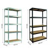 RAFT METALIC - 5P / 180X90X40CM / 265KG / GALVANIZAT RAFT METALIC - 5P / 180X90X40CM / 265KG / GALVANIZAT