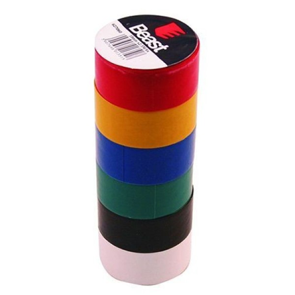 BENZI IZOLATOARE MULTICOLOR 19X0.13MM / 2.5M, 6/SET