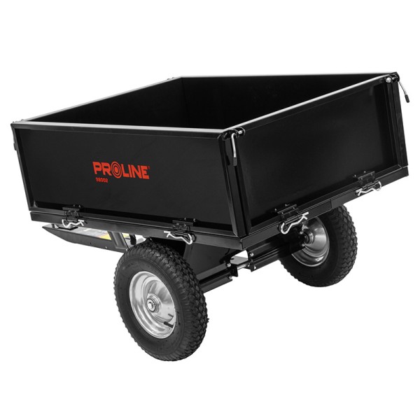Remorca Basculanta din Otel Proline-m, pentru ATV si Tractoras Gazon, Capacitate 250 Kg, 235 Litri