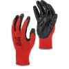 MANUSA NITRIL CU POLIESTER / NEGRU-ROSU - 9