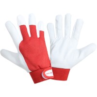 MANUSA PIELE OVINA / ROSU-ALB - 10