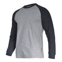 TRICOU BUMBAC CU MANECA LUNGA / GRI-NEGRU - 2XL