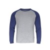 TRICOU BUMBAC CU MANECA LUNGA / GRI-ALBASTRU - L TRICOU BUMBAC CU MANECA LUNGA / GRI-ALBASTRU - L