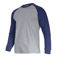 TRICOU BUMBAC CU MANECA LUNGA / GRI-ALBASTRU - 2XL