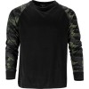 TRICOU BUMBAC CU MANECA LUNGA / NEGRU-CAMUFLAJ - 2XL TRICOU BUMBAC CU MANECA LUNGA / NEGRU-CAMUFLAJ - 2XL