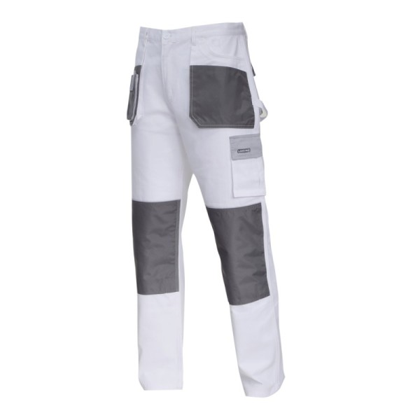 PANTALON LUCRU MEDIU-GROS BUMBAC / ALB - L/52