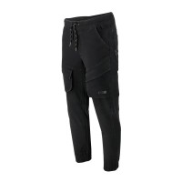 PANTALON ELASTIC CU SNUR SI MANSETE / NEGRU - 2XL