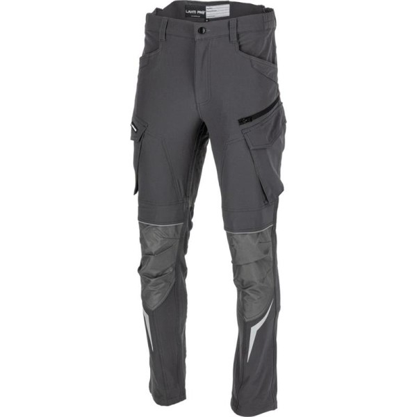 PANTALON LUCRU SLIM-FIT-ELASTIC INTARIT / GRI - L