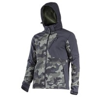 JACHETA ELASTICA CU GLUGA / CAMUFLAJ VERDE-NEGRU - 2XL