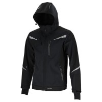 JACHETA ELASTICA CU GLUGA / NEGRU - 2XL