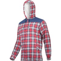 JACHETA FLANEL CU CAROURI CAPTUSITA / ROSU - 2XL