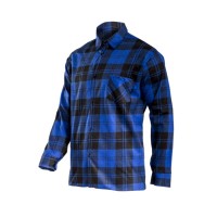 CAMASA FLANEL CU CAROURI GROASA / ALBASTRU - S
