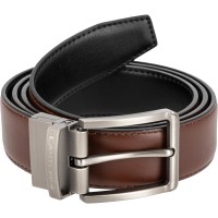 CUREA PIELE NATURALA REVERSIBILA / NEGRU-MARO / 100CM