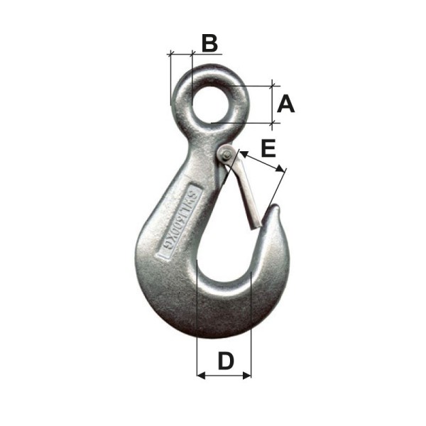 Cârlig zincat securizat 1600kg - 24mm/39mm pentru asamblare