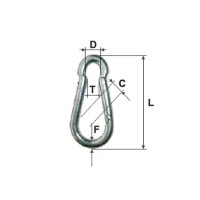 Carabină zincată cu clapetă 8mm / 10mm / 10/12mmx80mm pentru asamblare