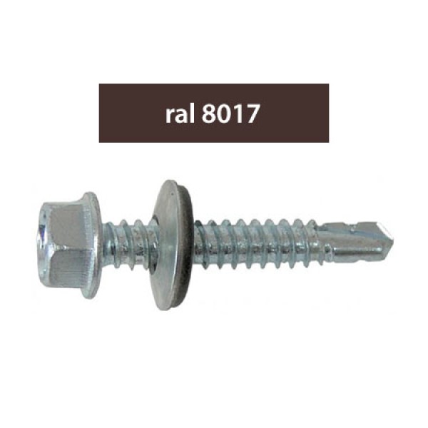 SURUBURI PERFORATOARE RAL8017-MARONIU 4.8X20MM, 250/SET