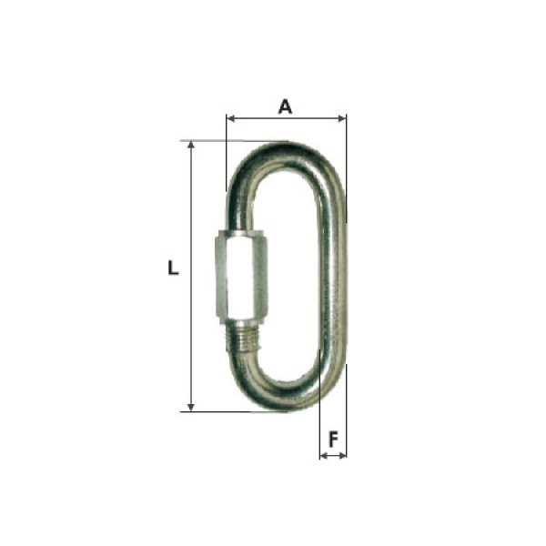 Inel zincat pentru legatura 6mm - dimensiuni 26x59mm