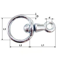 Articulatie inel - inel/tija 6mm cu dimensiuni exacte 9x43x35mm
