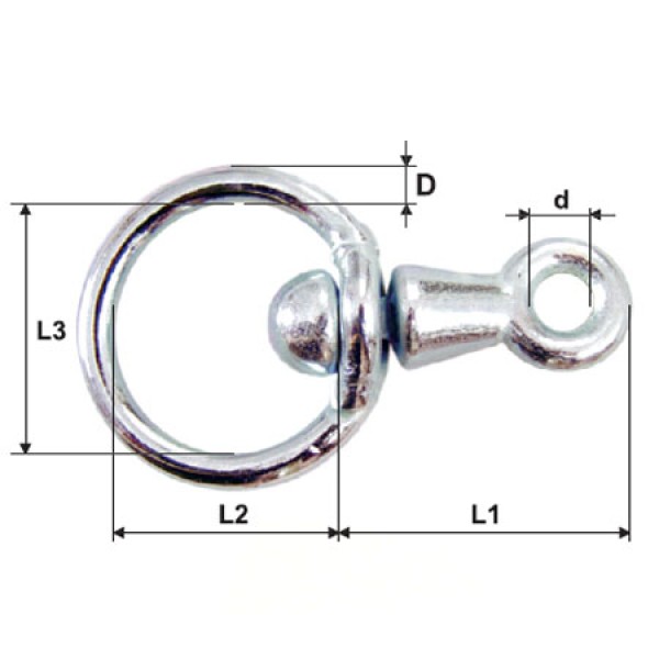 Articulatie inel - inel/tija 6mm cu dimensiuni exacte 9x43x35mm