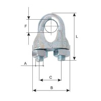 Brida de fixare zincată 10mm 19x35mm pentru lanturi și cabluri