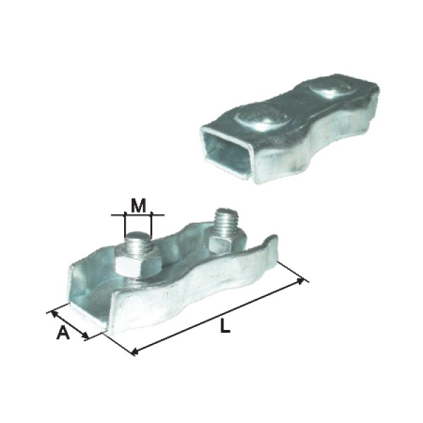 Brida fixare dubla m4 - dimensiune 7x35mm pentru asamblare