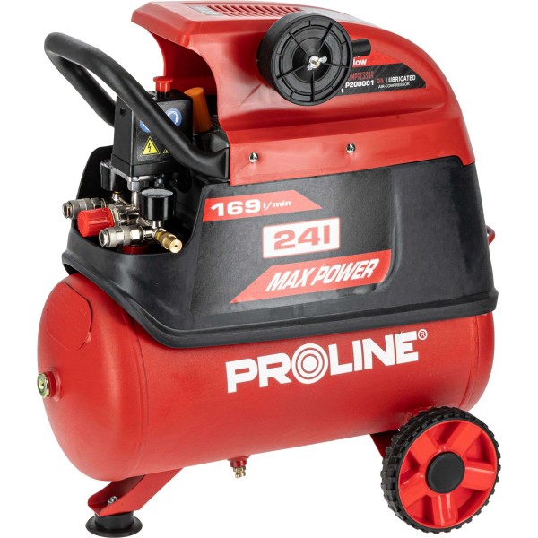 Compresor aer cu ulei 1500w, 8 bar, 169 l/min, rezervor 24l