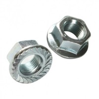 Piulițe hexagonale cu flanșă m12 zincate, 200/set pentru asamblare