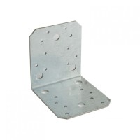 Colțar metalic 105x105x90mm cu grosime de 2mm și gauri de 5/13mm