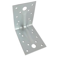 Colțar metalic 90x90x65mm, grosime 3mm, ranforsat, ø gauri 5/13mm