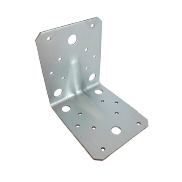 Colțar metalic 3/105x105x90mm ranforsat cu găuri de 5/13mm
