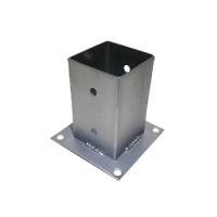 Suport bază stâlp 81x150x150mm, grosime 2mm, conectori lemn