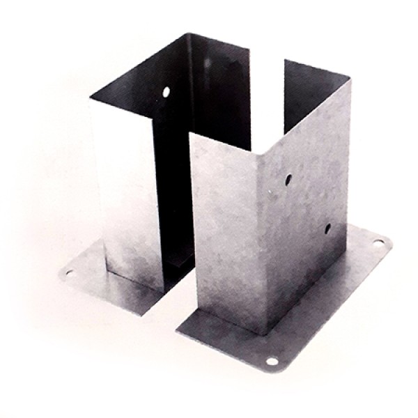 Suport stâlp dublu 141x70x150mm cu grosime de 2mm și gauri de 12mm Suport stâlp dublu 141x70x150mm cu grosime de 2mm și gauri de 12mm