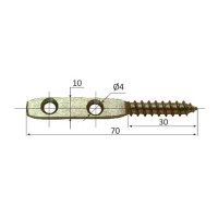 Suport pentru poliță plat cu filet lemn 30mm, 10x40mm - feronerie de calitate